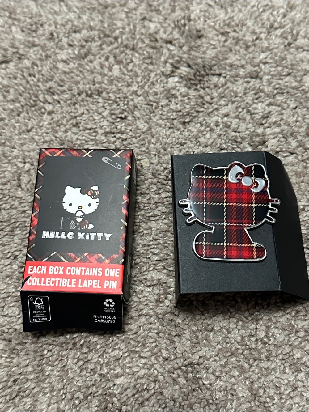 Hello Kitty Plaid Enamel Collectible Pin
